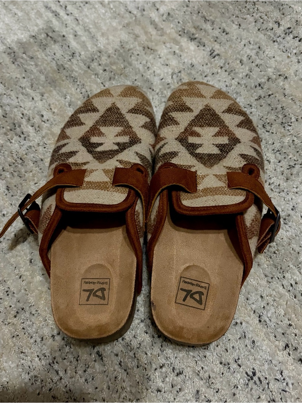 Dirty Laundry Aztec Southwestern Buckle Clogs / Mules size 8.5